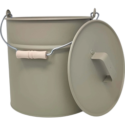 Livlig Metal Bucket with Lid, 12 L - Moss Grey