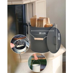 Livlig Metal Bucket with Lid, 12 L - Anthracite