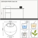 Lechuza PURO Table Planter Color 20 - Slate Grey