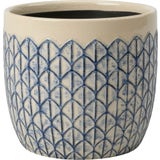 Burgon & Ball "Collector" Glazed Pot - Crème Geo