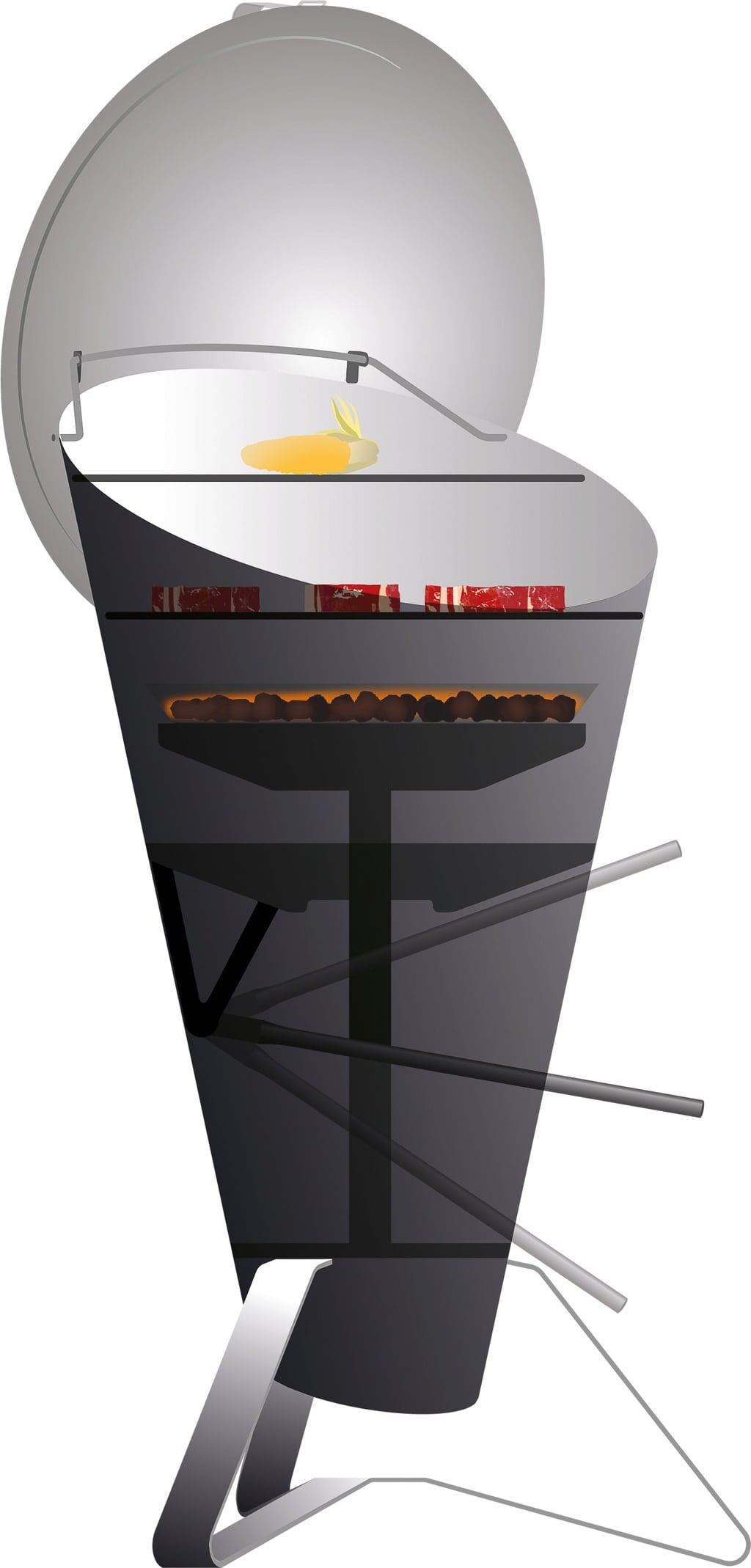 höfats CONE Built-in Coal Grill - 1 item