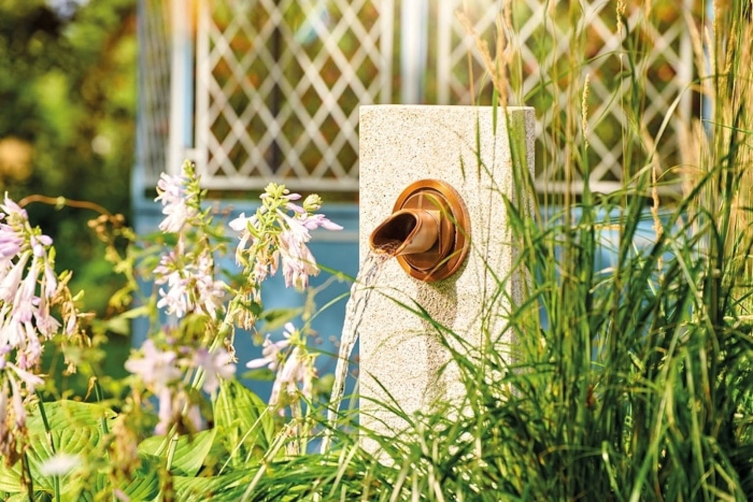 Oase Wall Water Spout, Round - Copper