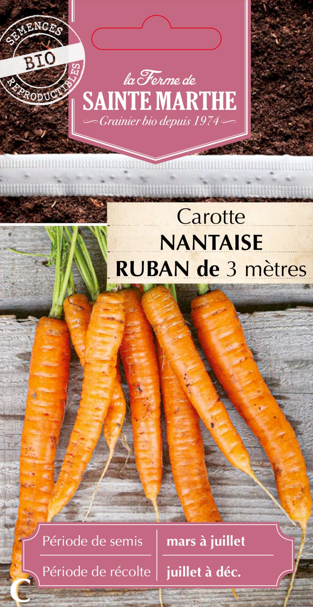 La Ferme de Sainte Marthe Seeding Tape - Carrot 