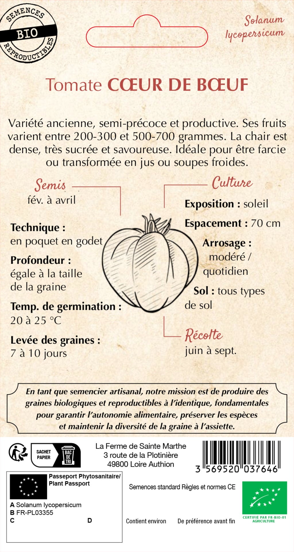 La Ferme de Sainte Marthe Tomate 