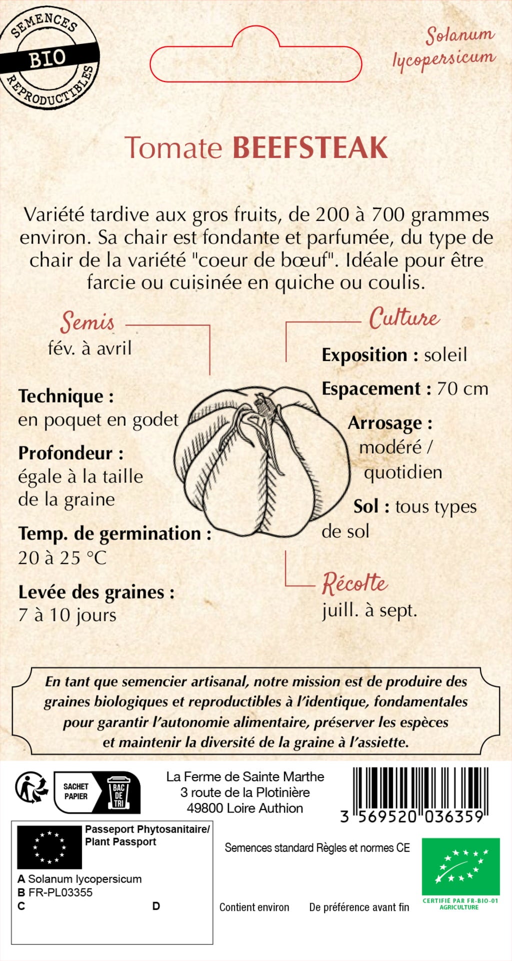 La Ferme de Sainte Marthe Tomato 