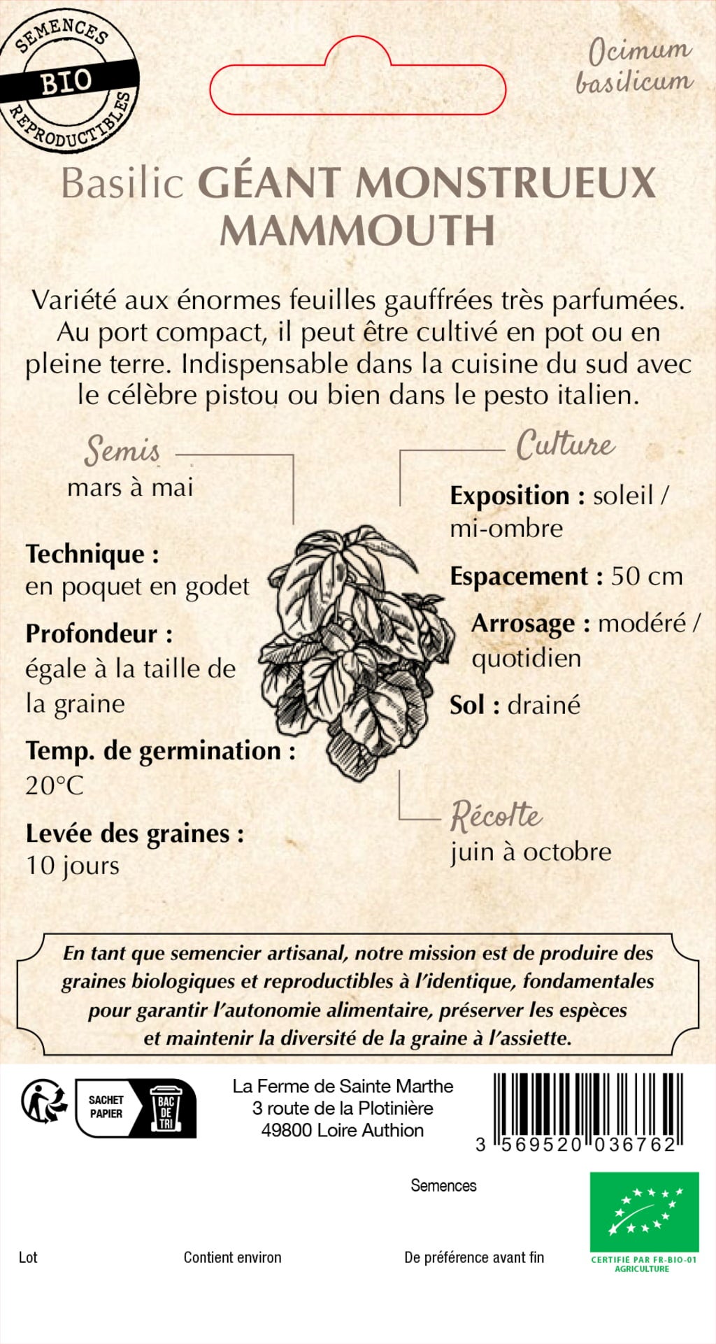 La Ferme de Sainte Marthe Basilic 