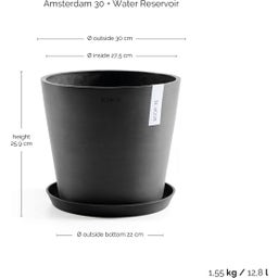 Amsterdam Planter with Water Reservoir - Dark Grey - Ø 30 cm