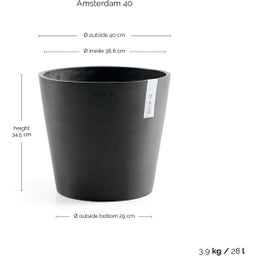Ecopots Doniczka Amsterdam - ciemnoszara - Ø 40 cm