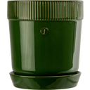 Elise Planter with Saucer, Medium, Green