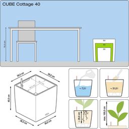 Lechuza CUBE Cottage 40 Planter Complete Set