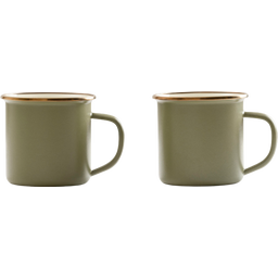 Barebones Set de Tazas Esmaltadas - Oliva - 1 set