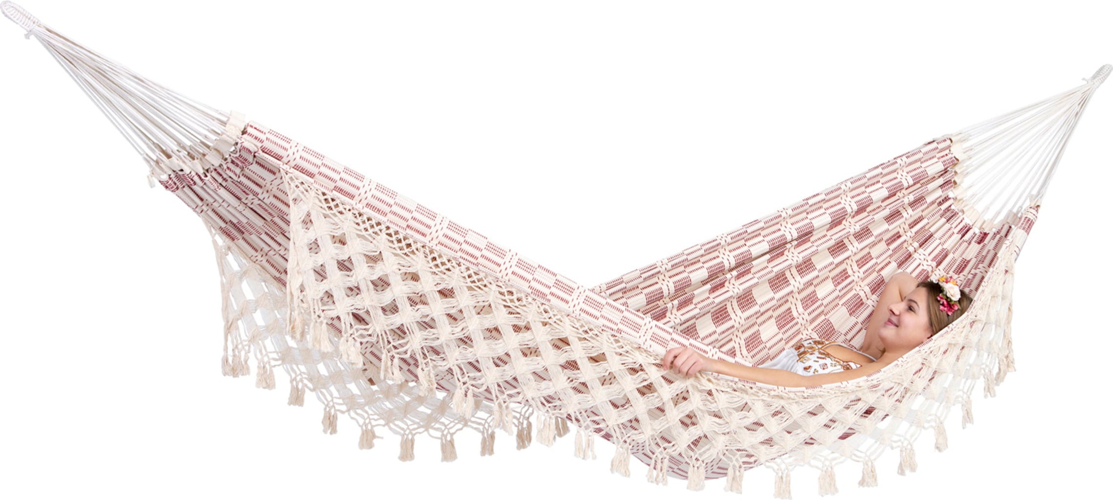 AMAZONAS XXL Boho Hängmatta Rio Bordeaux - 1 st.