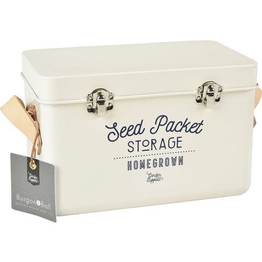 Burgon & Ball Leather Handled Seed Packet Storage Tin - 1 item