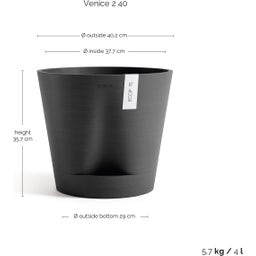 Ecopots Venice 2, temno-siva