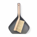 Dustpan with Wooden Brush, Anthracite