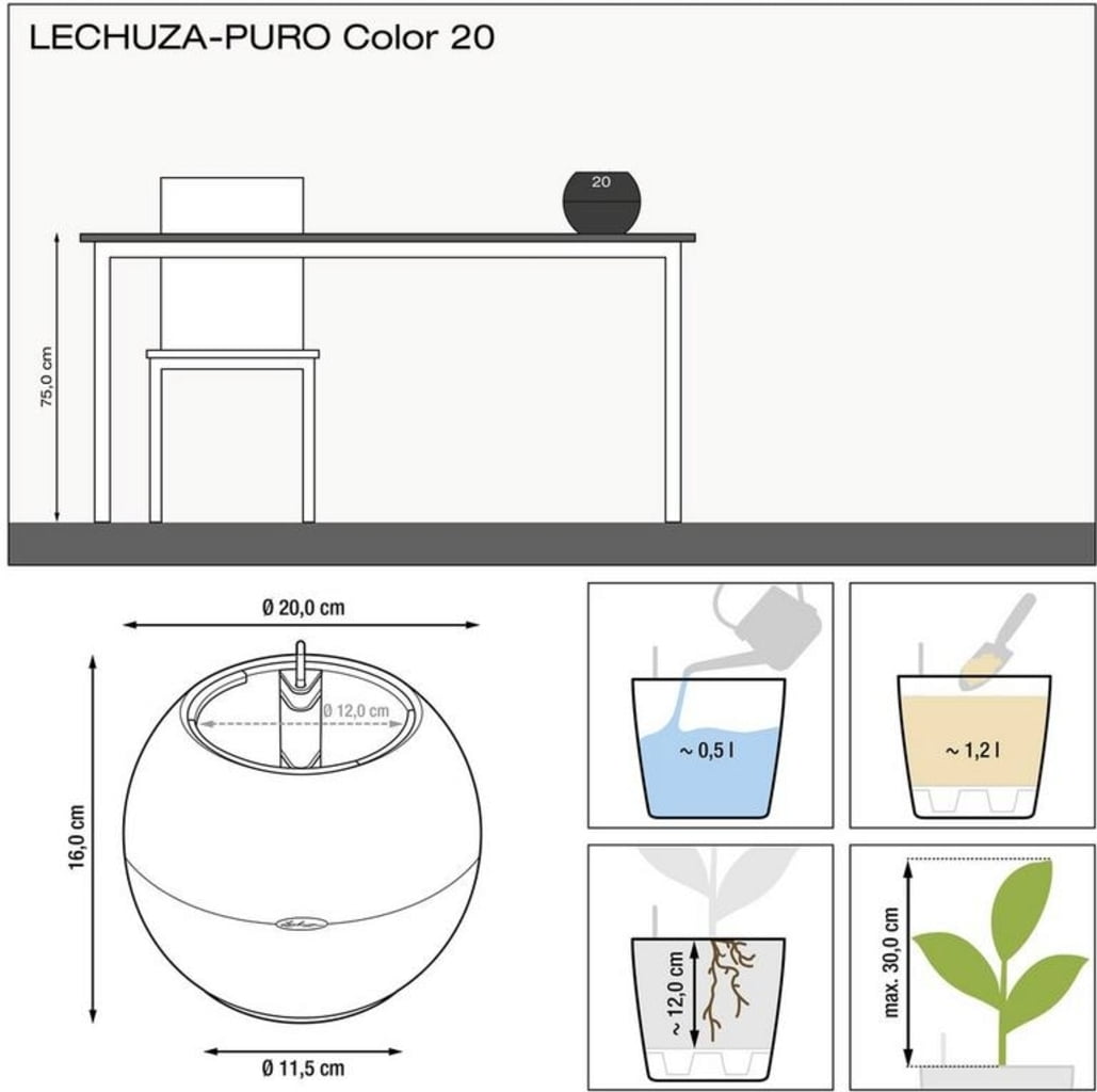 Lechuza Namizni lonček PURO Color 20 - Bela