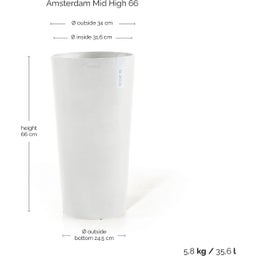 Ecopots Amsterdam Blomkruka Mid High 66 - Pure White