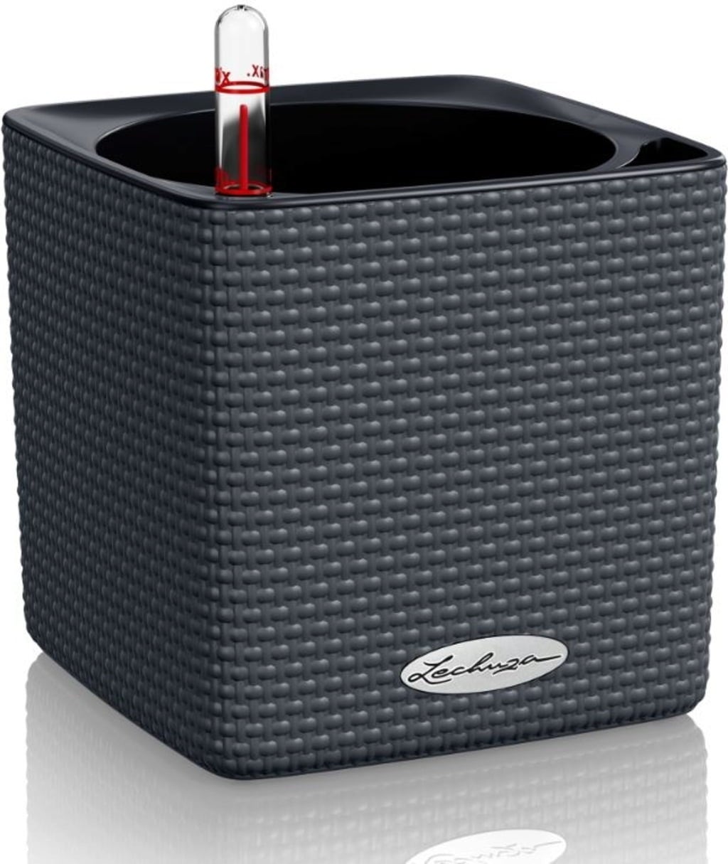 Lechuza Planter Cube Color 14 - Slate Grey