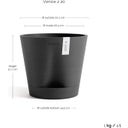 Ecopots Venice 2 Pflanztopf dunkelgrau - Ø 20 cm, Höhe 17,5 cm