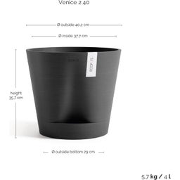 Ecopots Venice 2 Pflanztopf dunkelgrau - Ø 40 cm, Höhe 35 cm