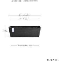 Bruges Blumenkasten mit Wasserreservoir 45 cm - Dunkelgrau