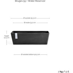 Bruges Blumenkasten mit Wasserreservoir 55 cm - Dunkelgrau