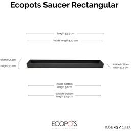 Ecopots Bruges Blumenkasten-Untersetzer 55 cm - Dunkelgrau