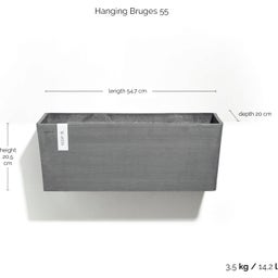 Ecopots Bruges Pflanzkasten hängend 55 cm - Grau - 1 Stk.