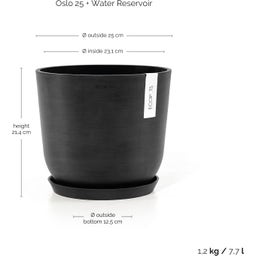 Oslo Pflanztopf mit Wasserreservoir - dunkelgrau - Ø 25 cm, Höhe 21,8 cm