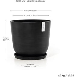 Oslo Pflanztopf mit Wasserreservoir - dunkelgrau - Ø 45 cm, Höhe 39,2 cm