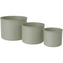 Metal Flower Pot, Set of 3, Moss Grey