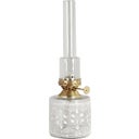 Lampe à Pétrole « Marja » droite, fleurs blanches, Ø 8 x H 26 cm