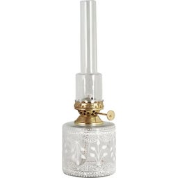 Lampe à Pétrole « Marja » droite, fleurs blanches