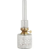 "Marja" Straight Paraffin Lamp, White Flowers