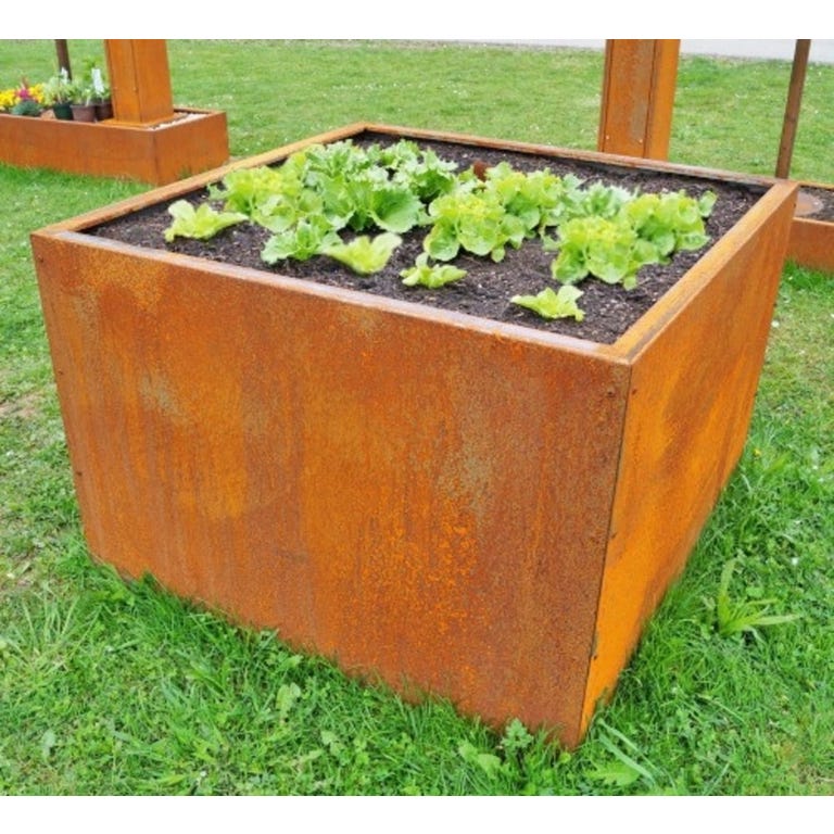 Prima Terra Pflanzenpyramide Edelrost - 80cm Kräuterpyramide Höhe 45cm