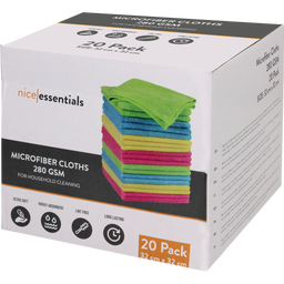 nice essentials Microvezel Reinigingsdoeken, 32 x 32 cm - 20 stuks