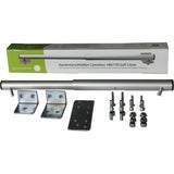 Gartentorschließer Camelion 180/170 Soft Close, 80er Winkel + Platte, Silber