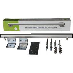 Chiudicancello da Giardino Camelion 180/170 Soft Close, Angolo 80° + Piastra, Argento - 1 set