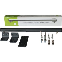 Chiudicancello da Giardino Camelion 180/170 Soft Close, Angolo 80° + Piastra, Antracite Opaco - 1 set
