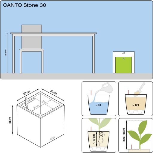 Lechuza CANTO Stone 40 - Low Planter
