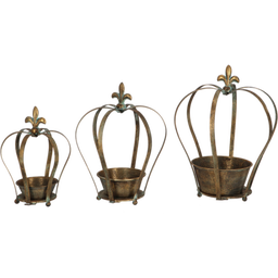 Esschert Design Aged Metal Pflanzgefäß Krone 3er-Set - 1 Set
