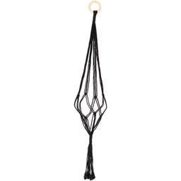 Esschert Design Makramee Pflanzenaufhänger schwarz - L