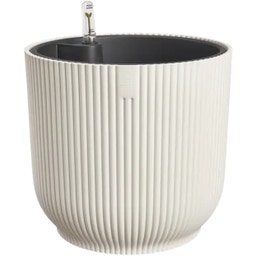 all-in-1 vibes round 25 cm + Inserto per Autoirrigazione - Bianco lino