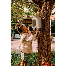 elho cosy vogelfutterhaus 18cm - pilzbeige