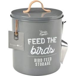 "Feed the Birds" - Grey Birdseed Container
