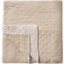 Ib Laursen Decke mit Karo-Stickerei - Natur / Offwhite