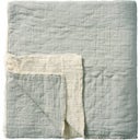 Ib Laursen Decke mit Karo-Stickerei - Hellblau / Offwhite