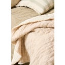 Ib Laursen Decke mit Karo-Stickerei - Natur / Offwhite