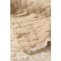 Ib Laursen Decke mit Karo-Stickerei - Natur / Offwhite