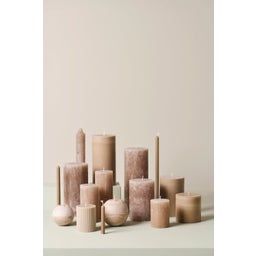 IB Laursen Rustieke Kaars - Hoogte 14 cm - Linnen